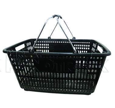 30L Plastic Hand Baskets Black