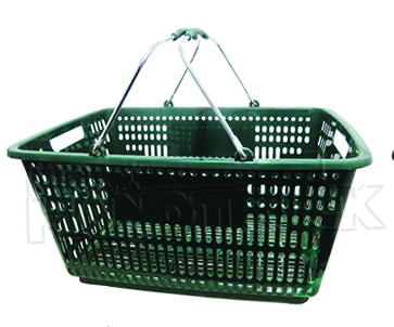 30L Plastic Hand Baskets Black Dark Green